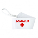Armband "SOIGNEUR" with elastic and velcro - white                   