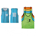 Set of 10 polyester training bibs - With numbers                     