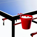 Metallic TT balls rack + PVC bucket - Red                            