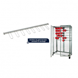 Set of 2 spare racks with glove hangers - 1200 x 200 x 25 mm         