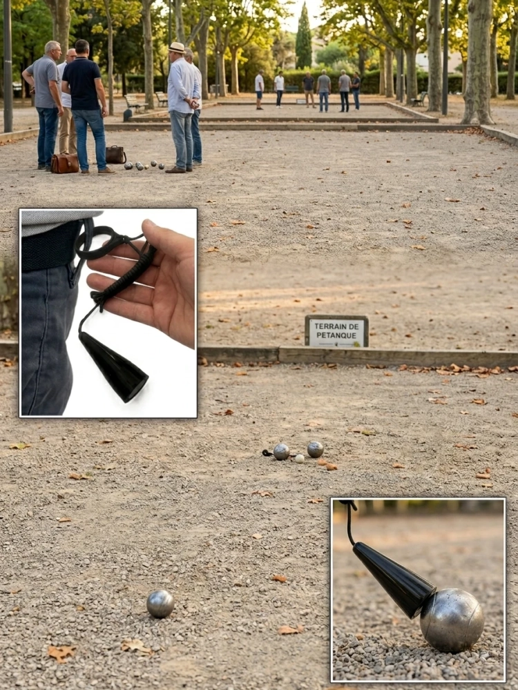 Pick up petanque ball                                                