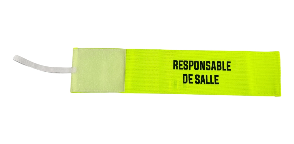 Armband "RESPONSABLE DE SALLE" with velcro - fluo yellow             