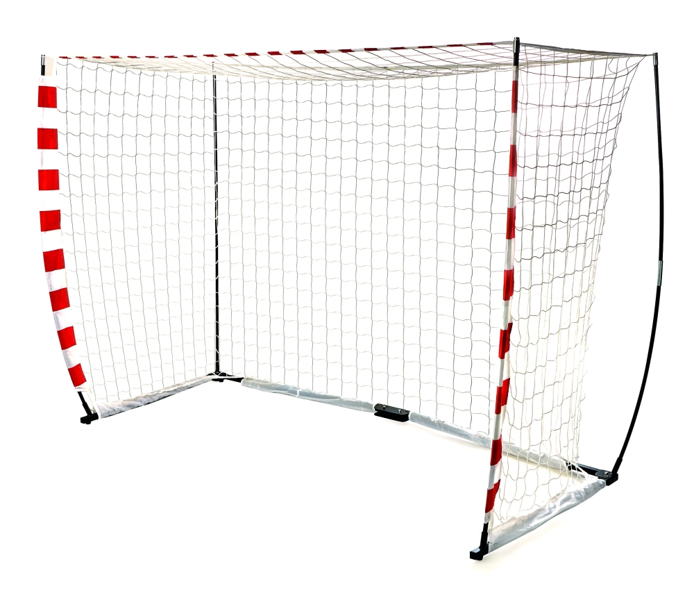 Fiberglass handball goal - 2,40 x 1,70 x 1 m - White/Red PVC band    
