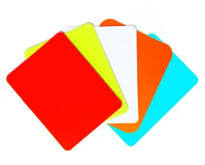 Referee card 5 different colors - Packed x 5 pcs                     
