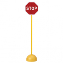 Traffic sign - octagon - "Stop" - with pole and base
