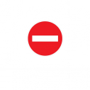 Traffic sign only + clip - red circle - "Sens interdit"