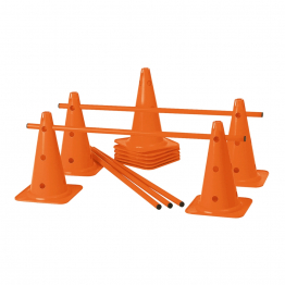 Set of 10 x 40 cm cones + 5 x 1 m poles                              