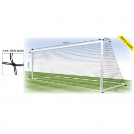 Football net - 11 players - 2 mm - Double mesh - per pair            