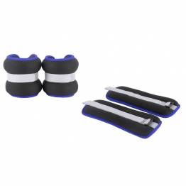 Wrist band -1 kg x 2 - Black with blue piping                        